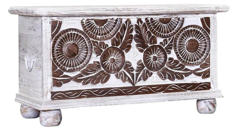 HALINA Hand Carved Storage Trunk