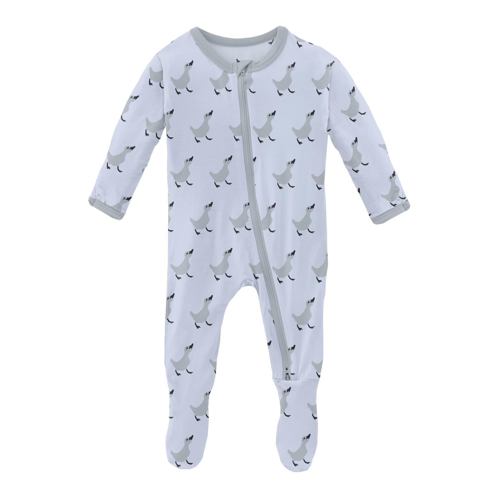 Footie with 2 Way Zipper: Dew Ugly Duckling