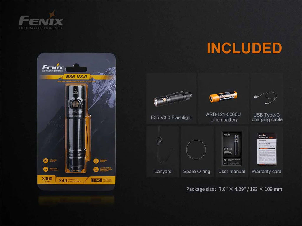 Fenix E35 V3.0 Package Contents