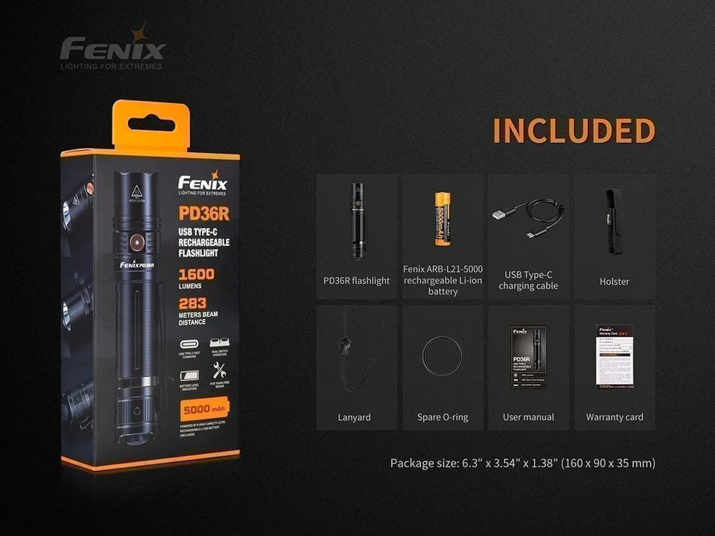Fenix PD36R Package Contents