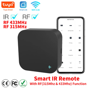 Tuya WiFi RF IR Remote Control 433MHz/315MHz For Smart Home Via SmartLife for Air Conditioner ALL TV Support Alexa,Google Home - MediaEclat.store