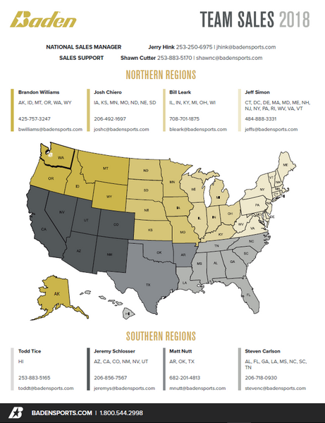 Baden Sports Team Sales 2018