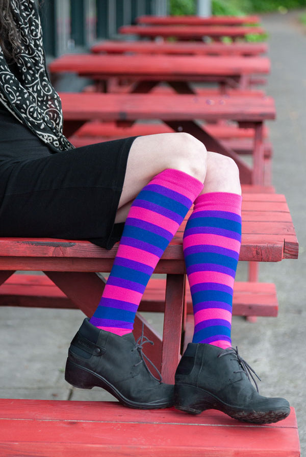 Kaylee Shimmer Thigh Highs with Stay-Up Top – Sock Dreams