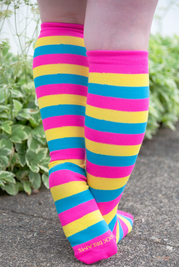 Kaylee Shimmer Thigh Highs with Stay-Up Top – Sock Dreams
