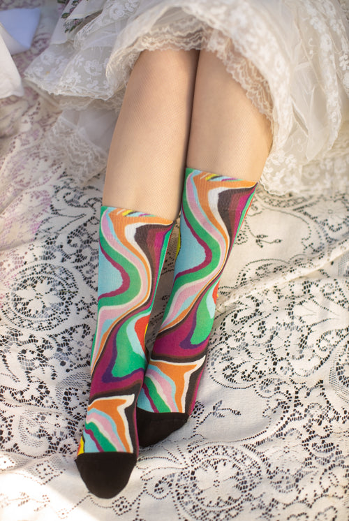 Black Glitter Look Chunky Sequin Socks for Sale by ColorFlowArt