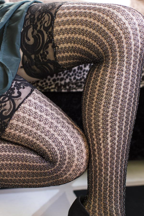 Micro mesh tights with back stripe