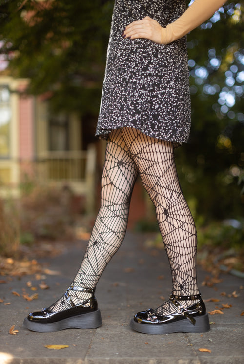 Low Rise Lace Top Micro Net Tights