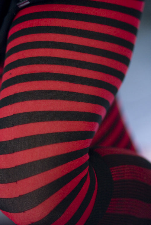 Black Vertical Stripe Tights Plus Too, $12, Zulily