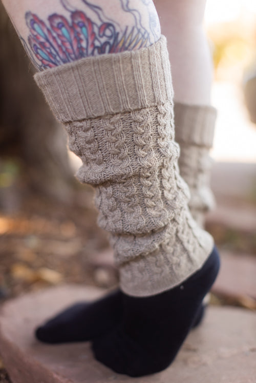 Rib-knit leg warmers, Simons