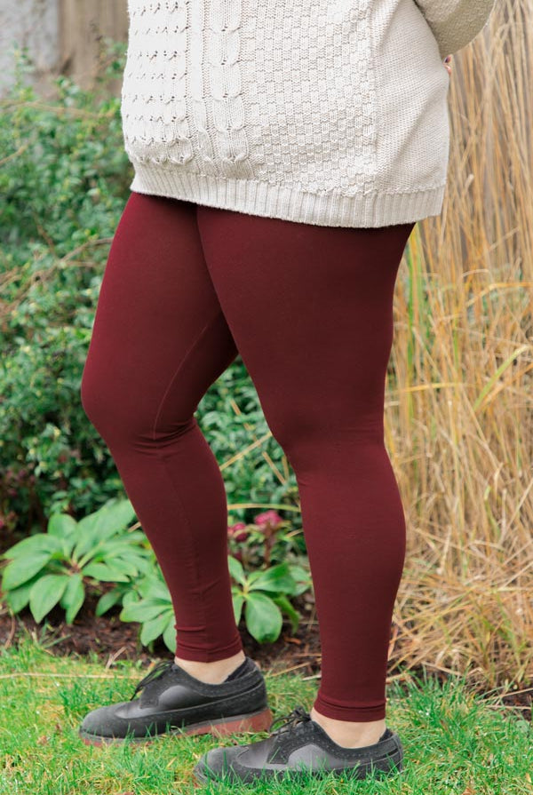 Pop Fit Maroon Burgundy Leggings Size 2X (Plus) - 55% off