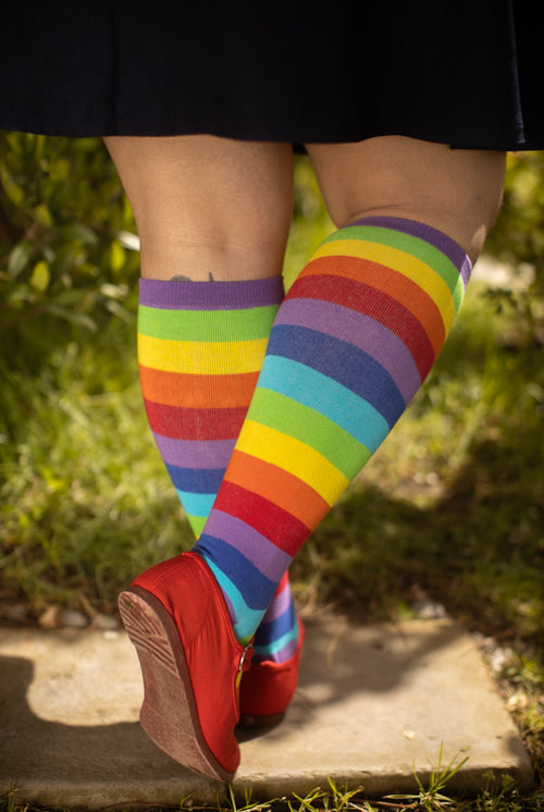 Adult Rainbow Knee-High Socks 19in