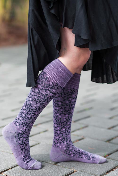 Purple knee-high socks - 80% Merino wool - Gammarelli – Mes
