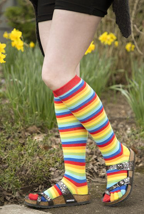 Bright Rainbow Stripes & Printed Smiles Ankle High Toe Socks - Toe Socks :  : Clothing, Shoes & Accessories