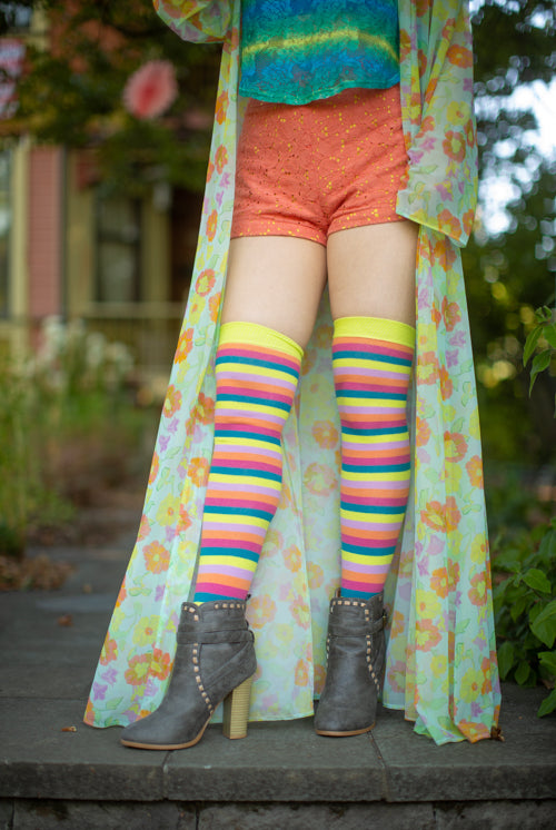 Solid Over the Knee Toe Socks