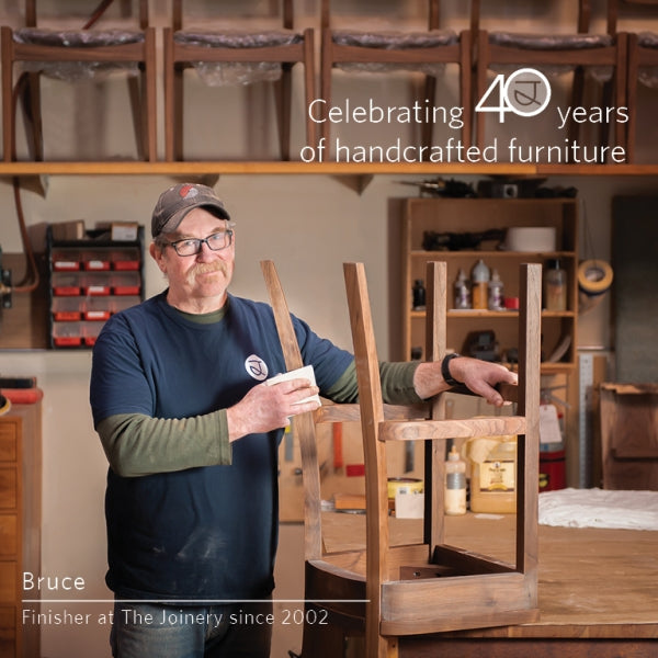 Celebrating Bruce's 20 years at The Joinery as a finisher