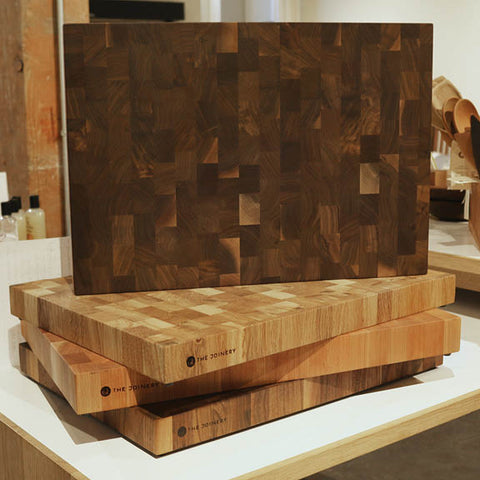 Butcher Blocks from The Joinery in Walnut, Oak, Maple.