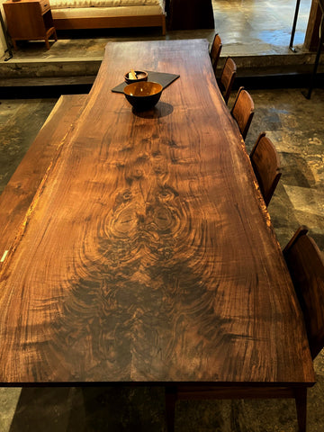 Live-Edge  Walnut Dining Table made by The Joinery in stock