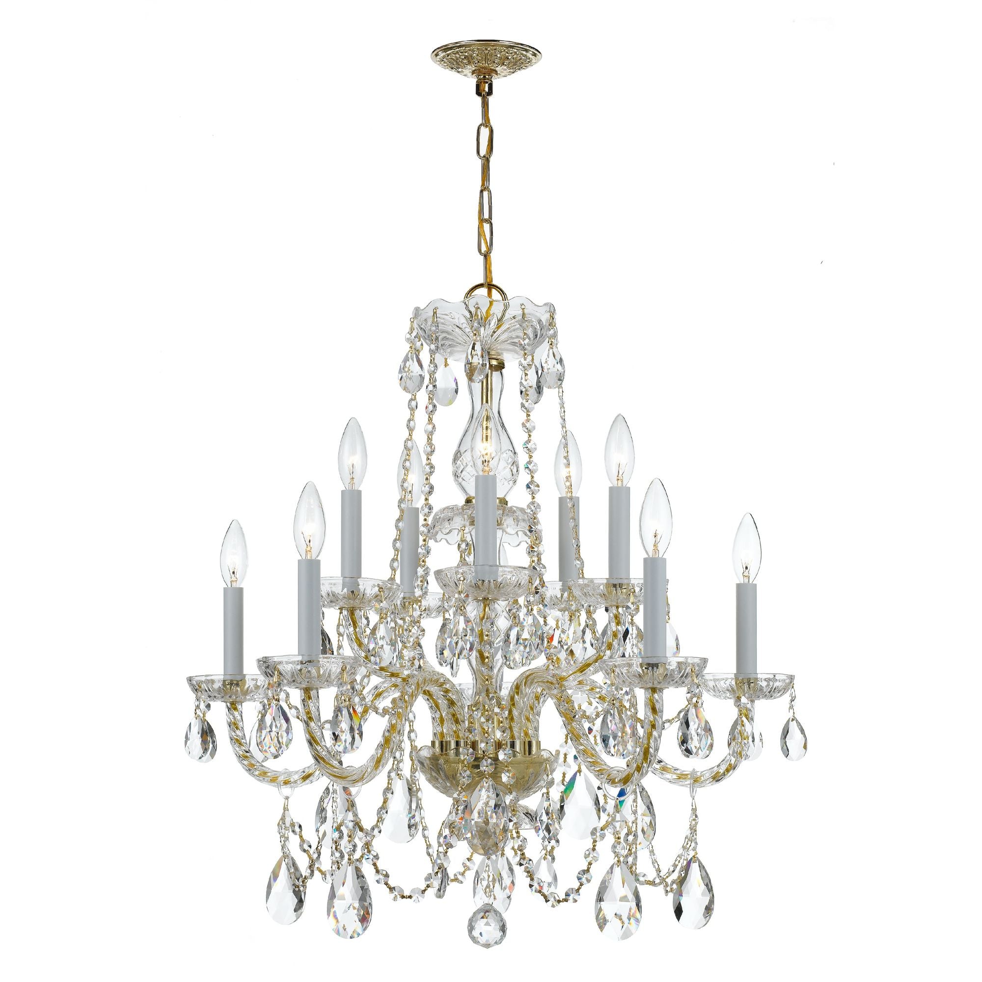 Polished Brass Crystal Chandelier 11 Lamps 630x630