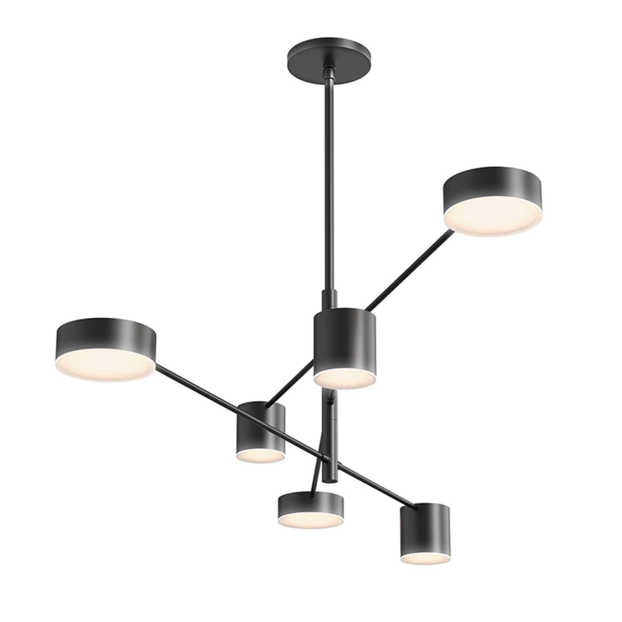 Black LED – 2883.25 Sonneman Foundry Satin 6-Light Pendant Lighting in Counterpoint