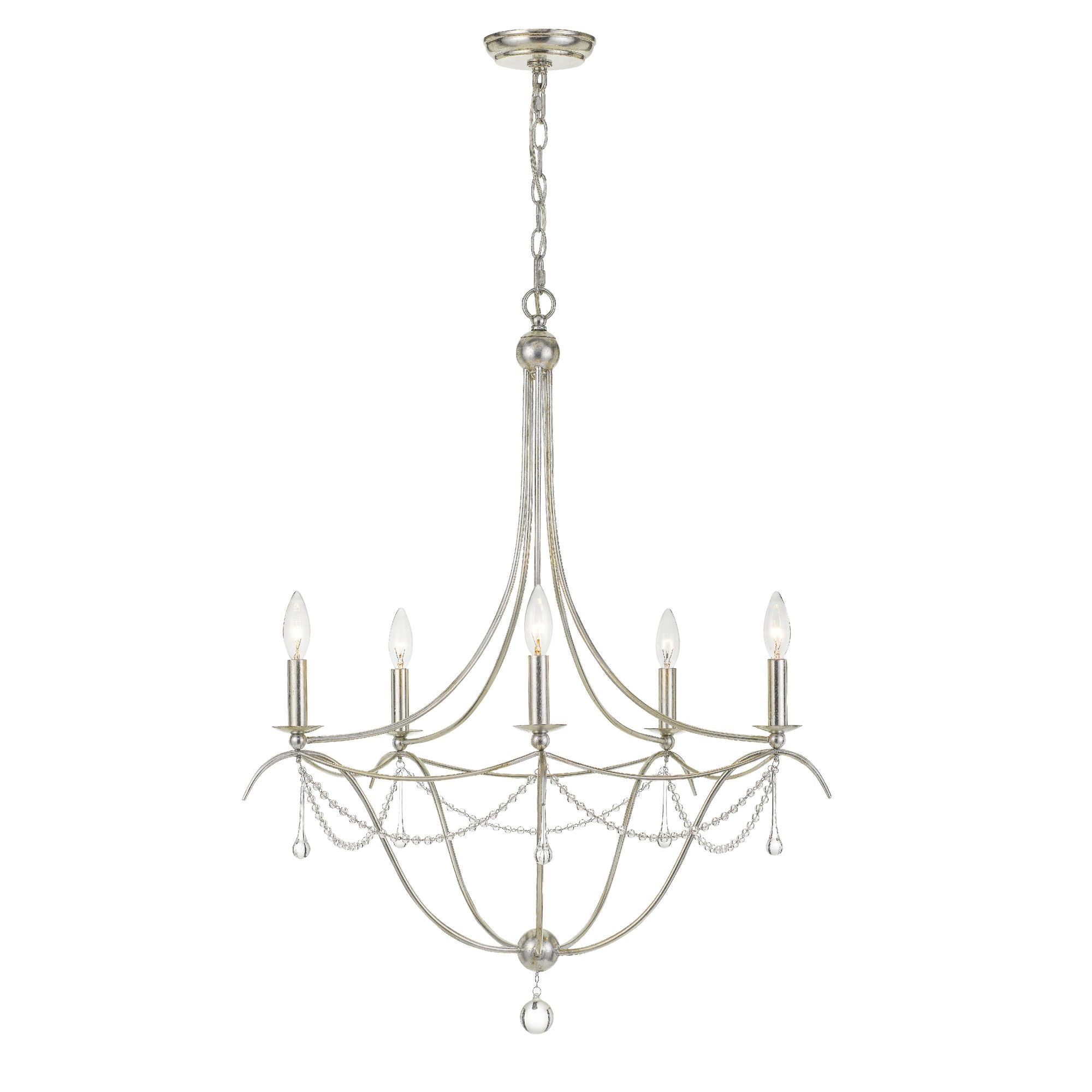 5 light silver chandelier