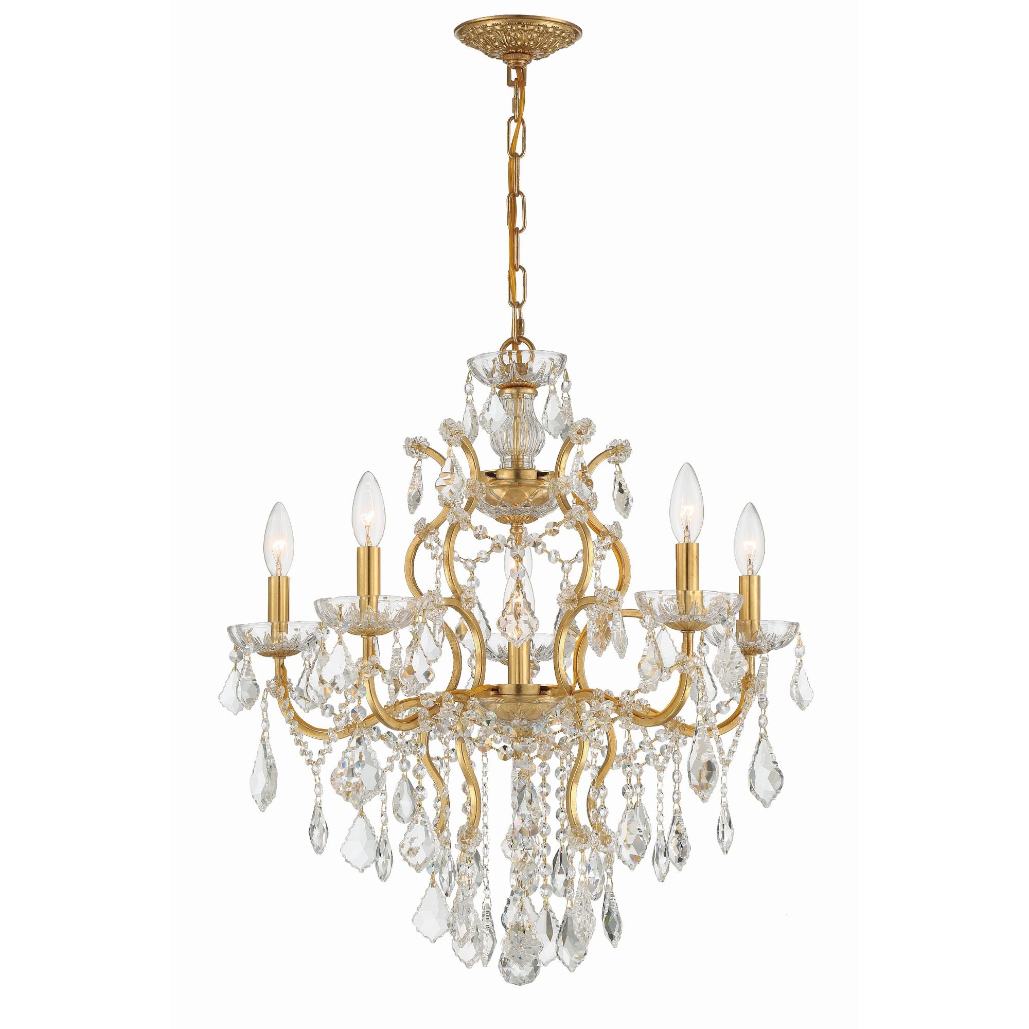 Crystorama Filmore 4-Light Crystal Gold Mini Chandelier 4454-GA-CL