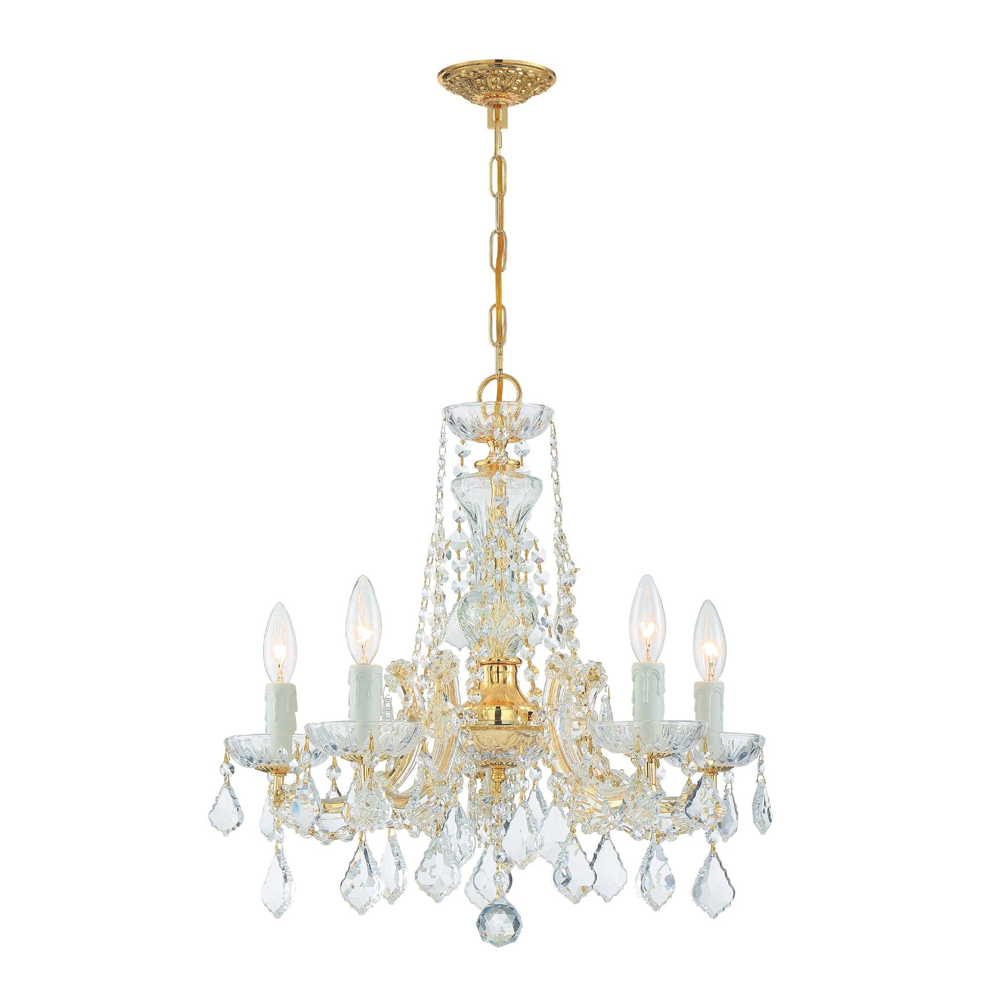 Crystorama Filmore 4-Light Crystal Gold Mini Chandelier 4454-GA-CL