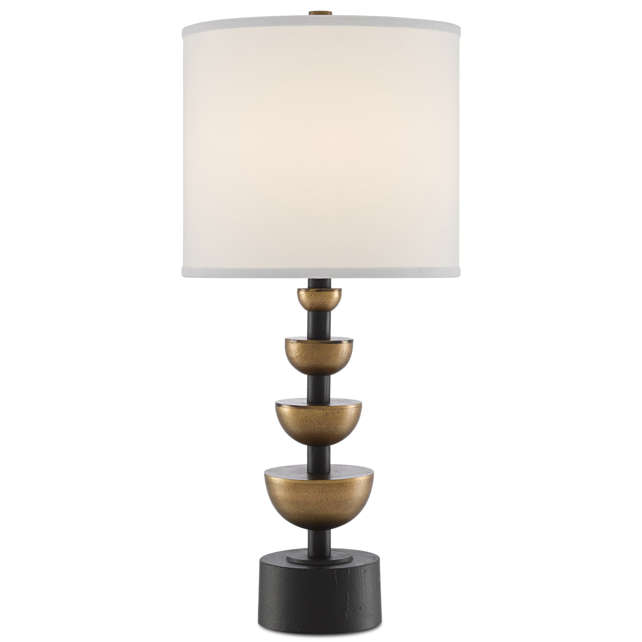 Greenlea Gray Table Lamp - Dark Gray/Moss Green/Antique Brass