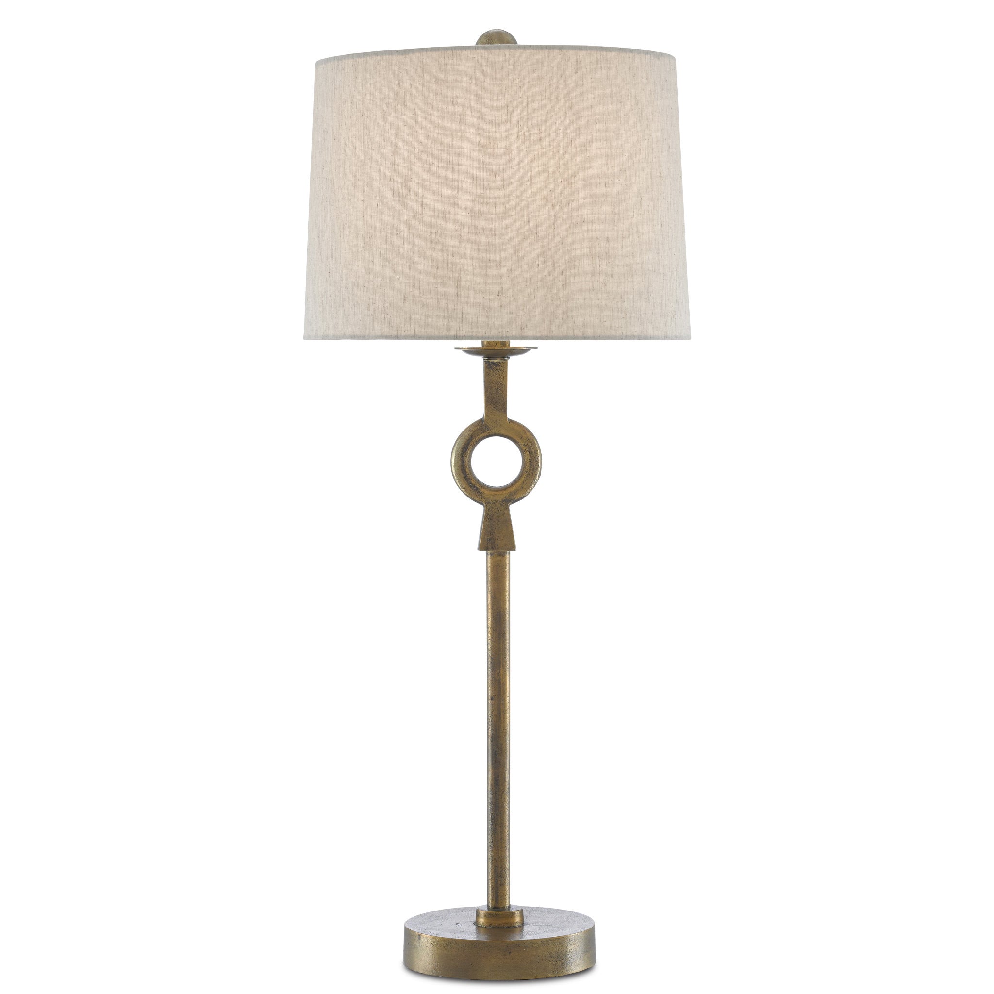 Greenlea Gray Table Lamp - Dark Gray/Moss Green/Antique Brass