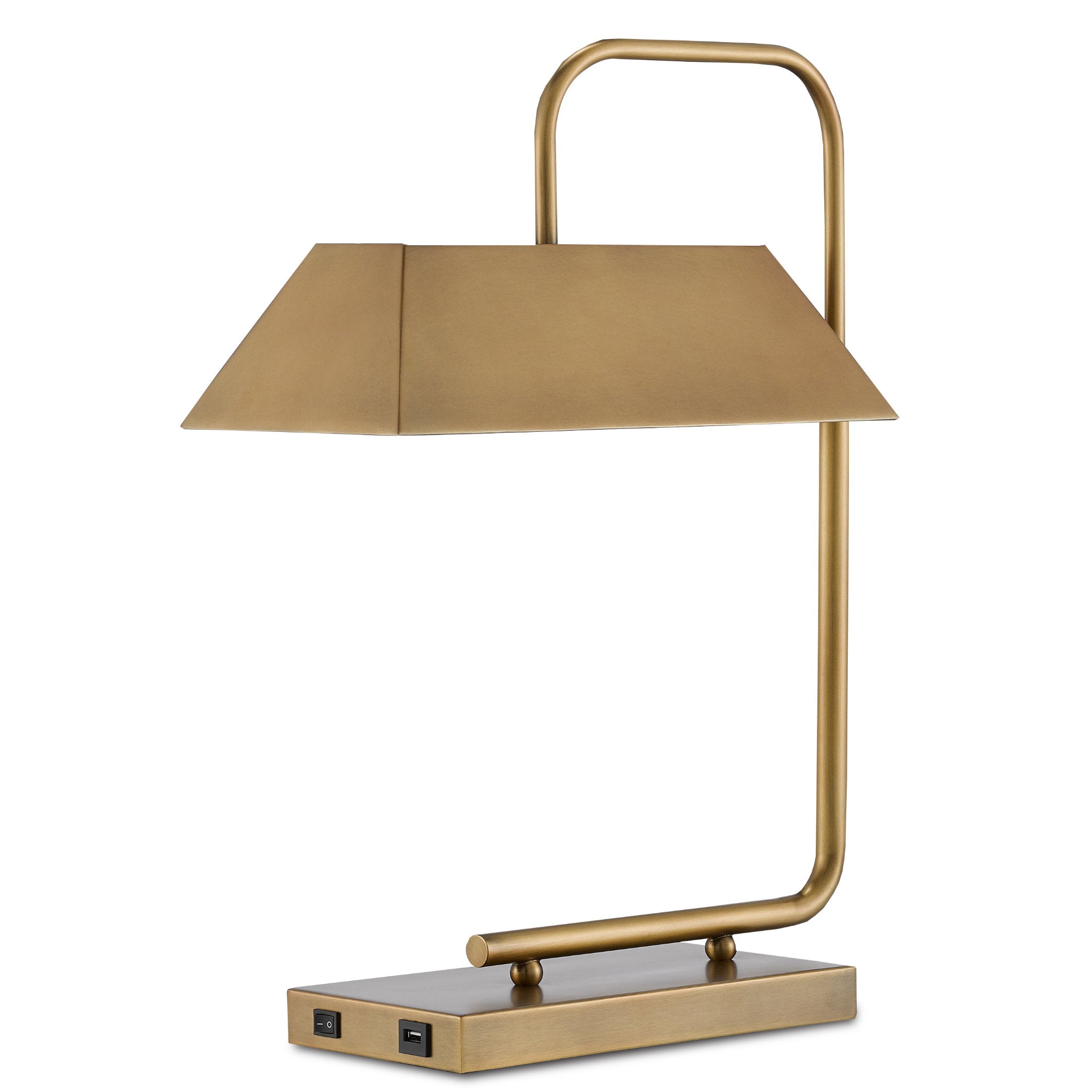 Malvasia Brass Desk Lamp  Currey and Company - Montreal Lighting & Hardware