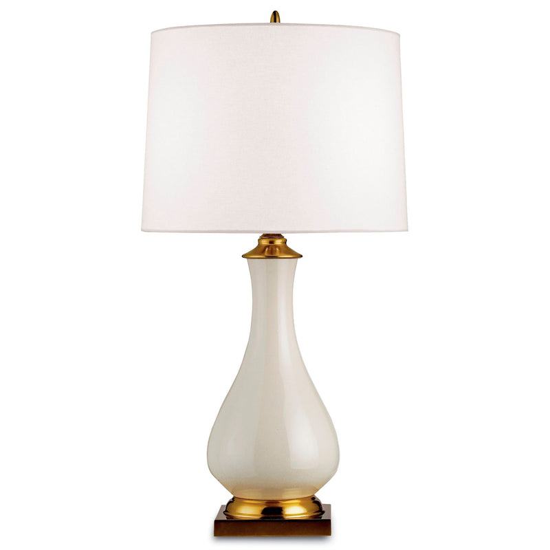 cream crackle table lamp