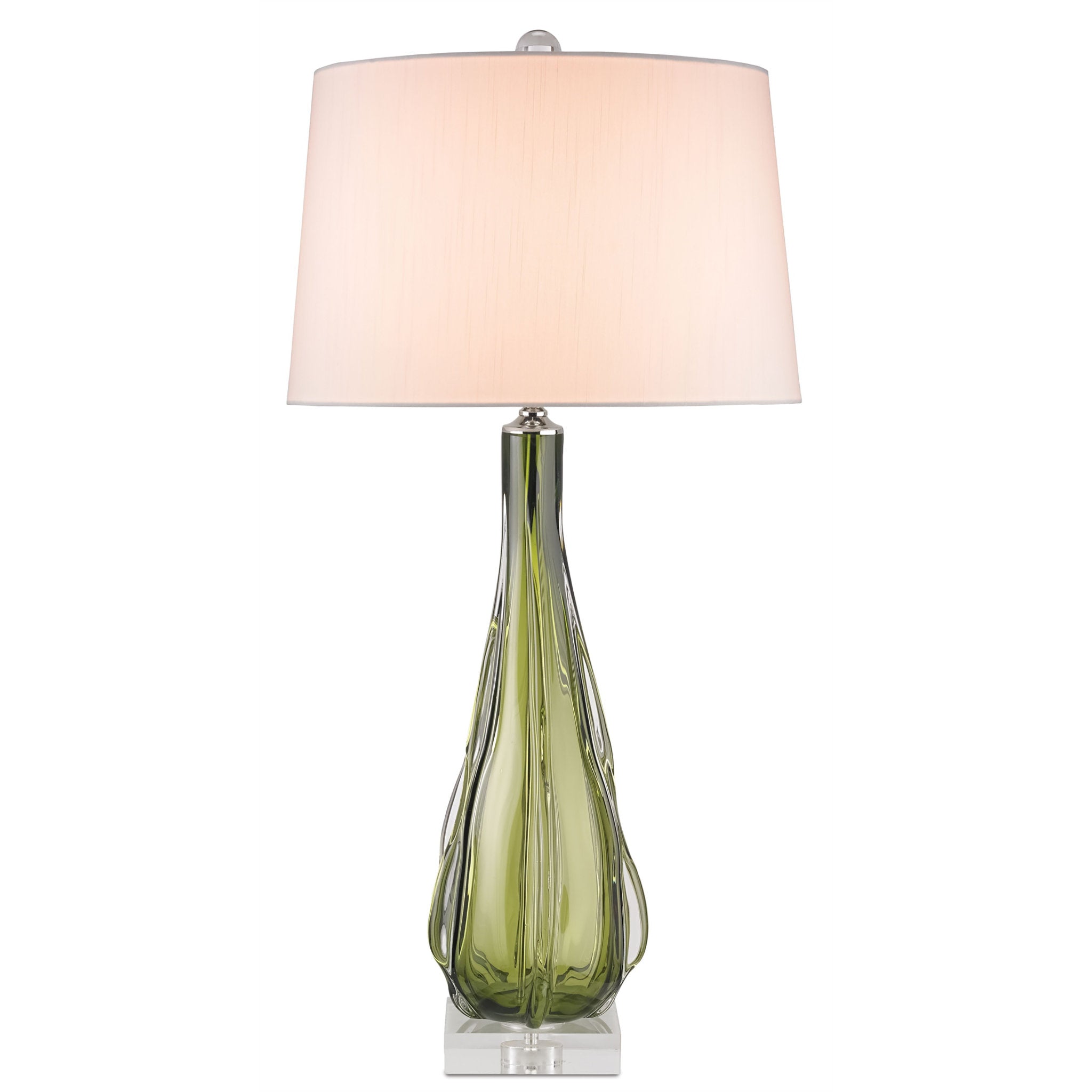 Greenlea Gray Table Lamp - Dark Gray/Moss Green/Antique Brass
