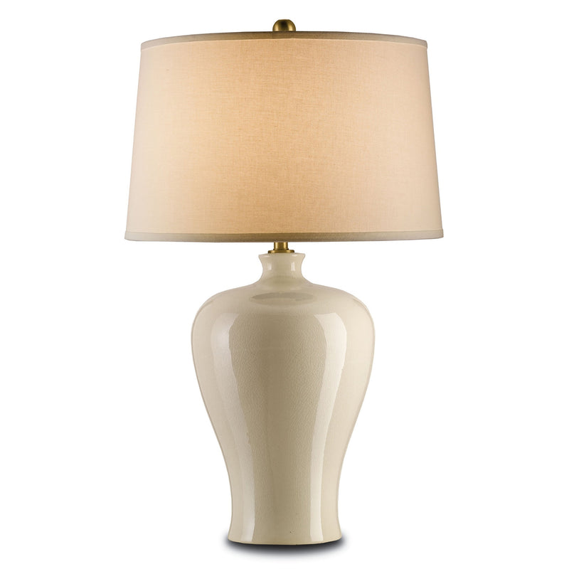 cream crackle table lamp