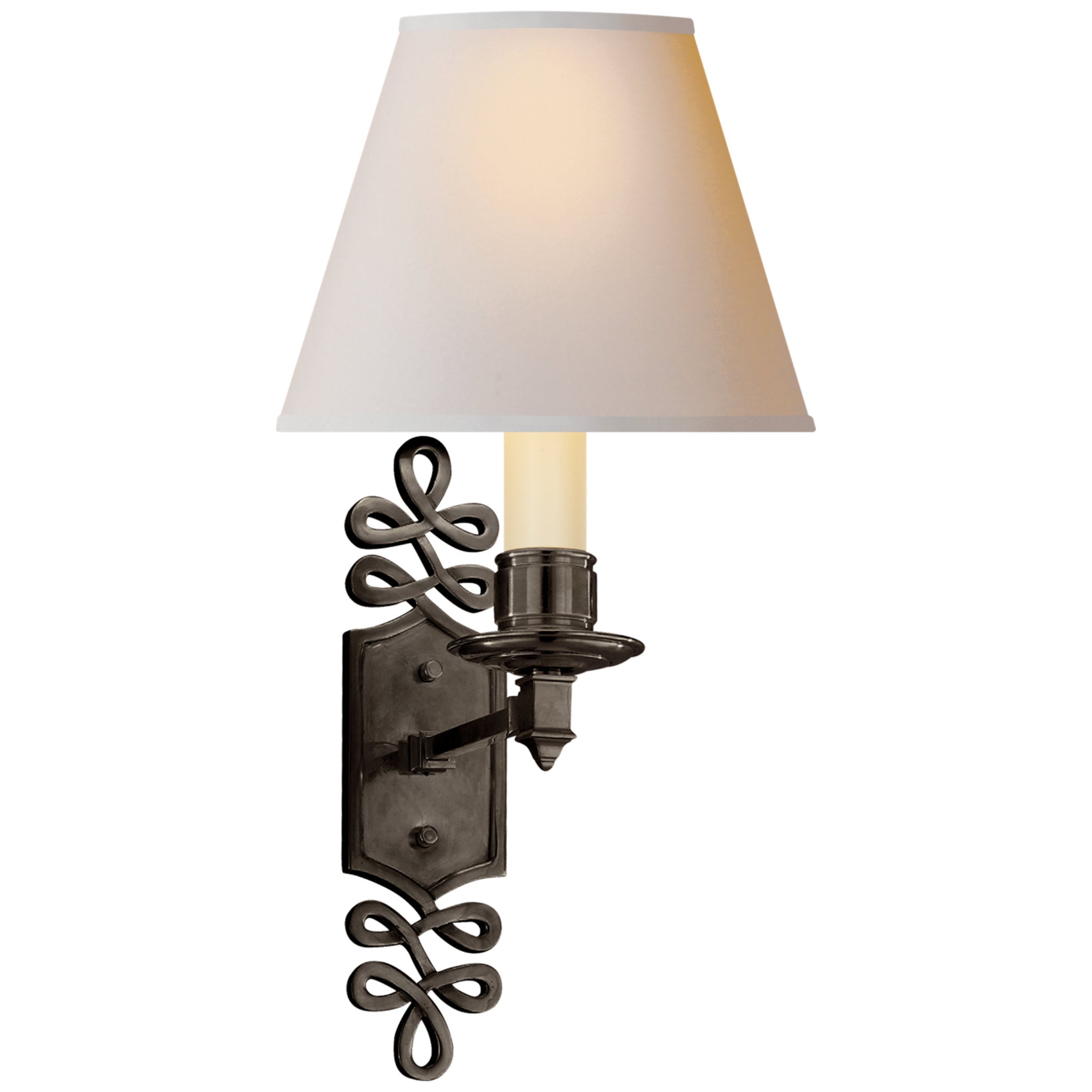 Visual Comfort Ah 10nb Np Alexa Hampton Ginger Single Arm Sconce In Foundry Lighting