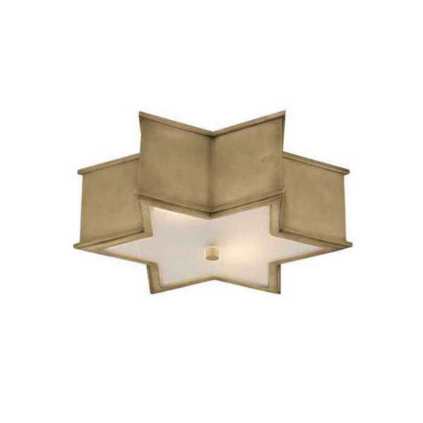 Alexa Hampton Sophia Small Natural with in – Foundry Frosted Lighting Brass Flush Mount G