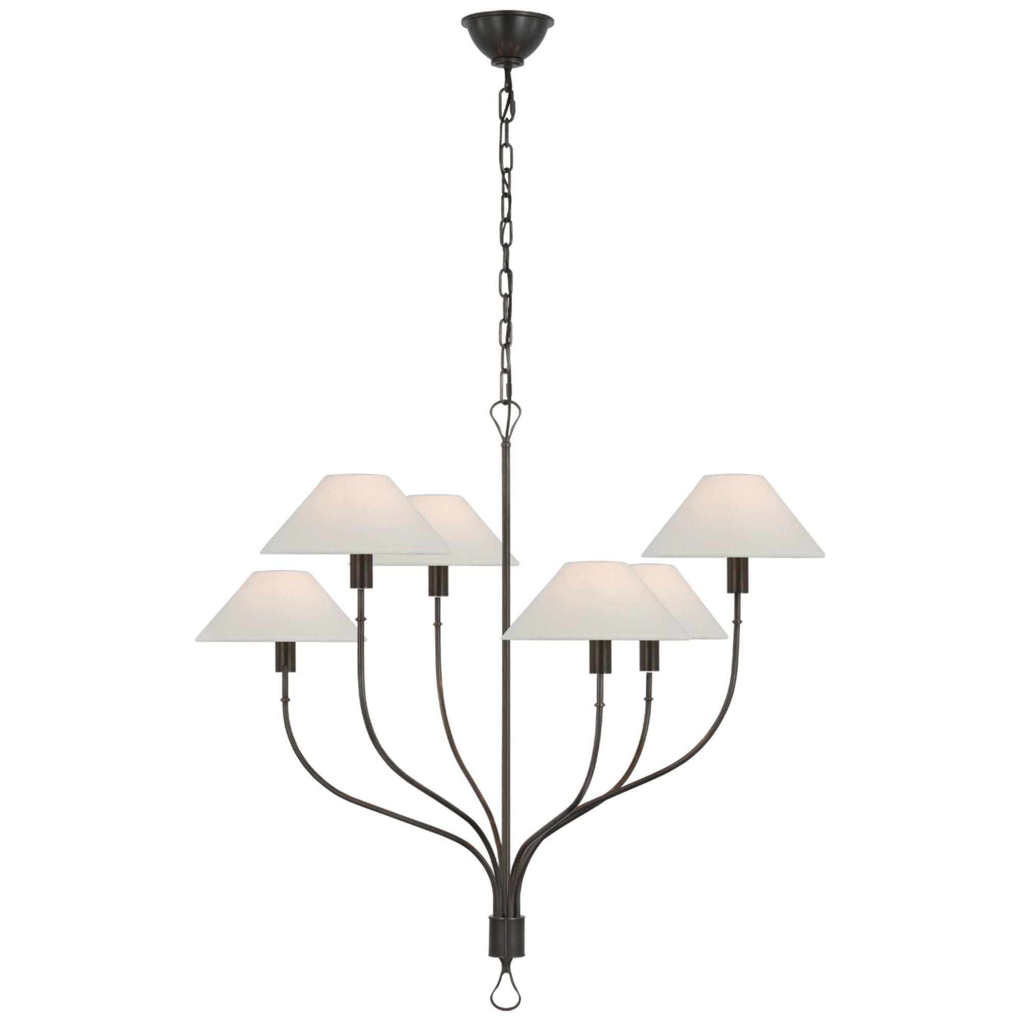 Amber Lewis Griffin Grande Linear Chandelier in Bronze and Chocolate L