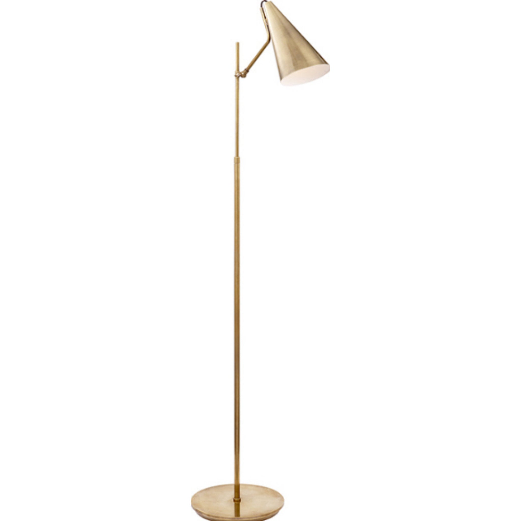 AERIN Clemente Floor Lamp in Hand Rubbed Antique Brass with White