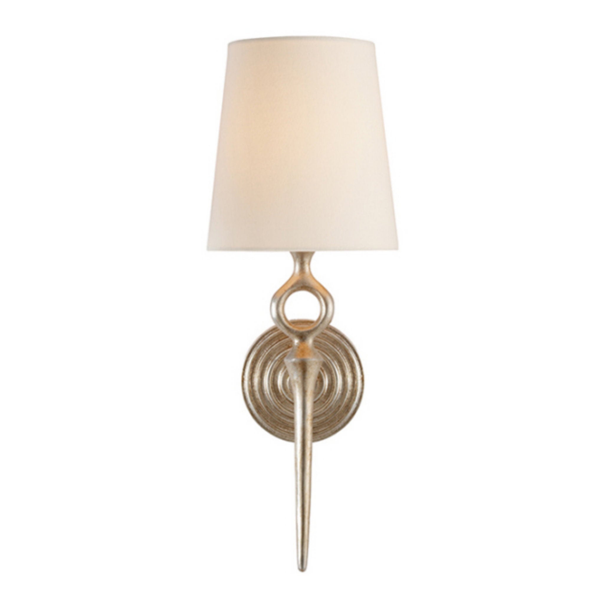 AERIN Bristol Single Sconce in Gilded with Linen Shade