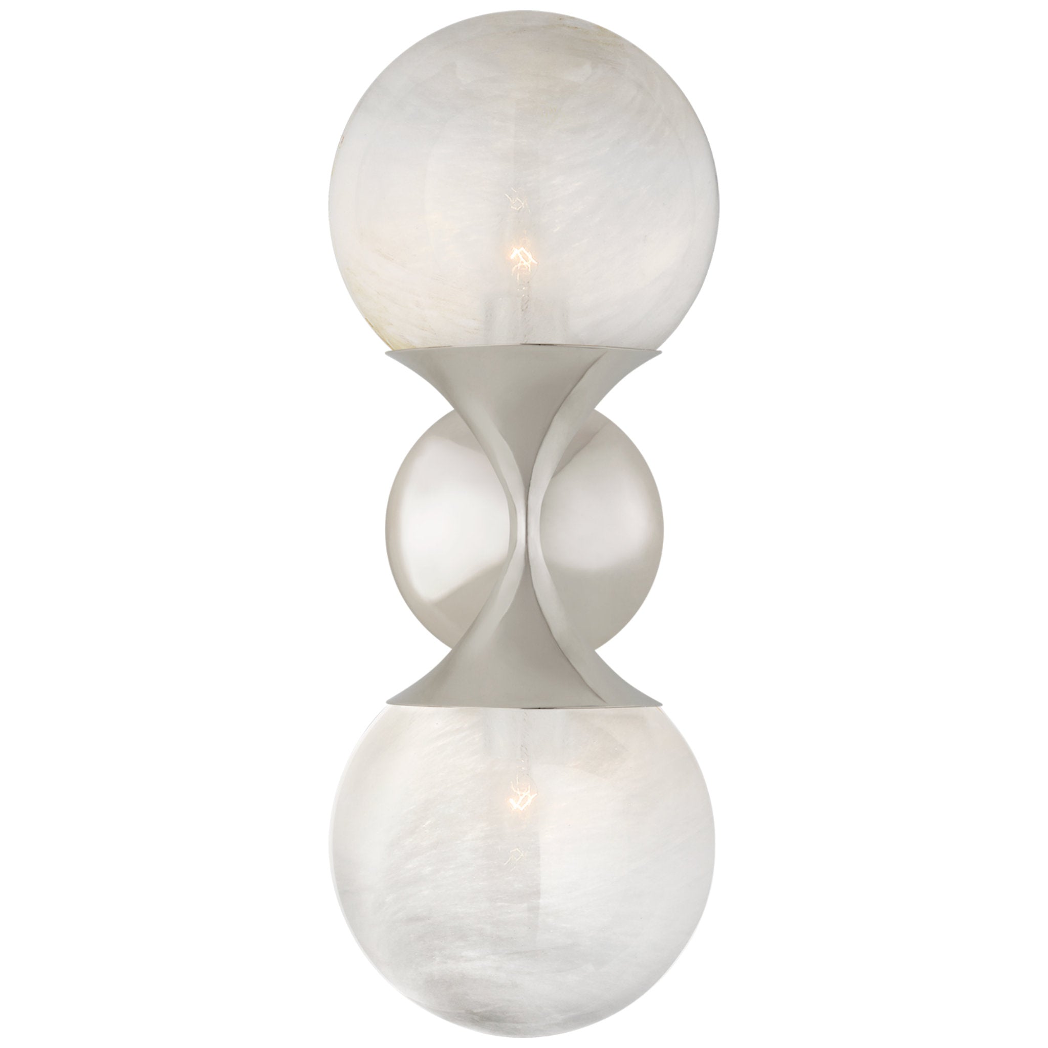 AERIN Brenta Single Sconce in Hand-Rubbed Antique Brass with White Gla