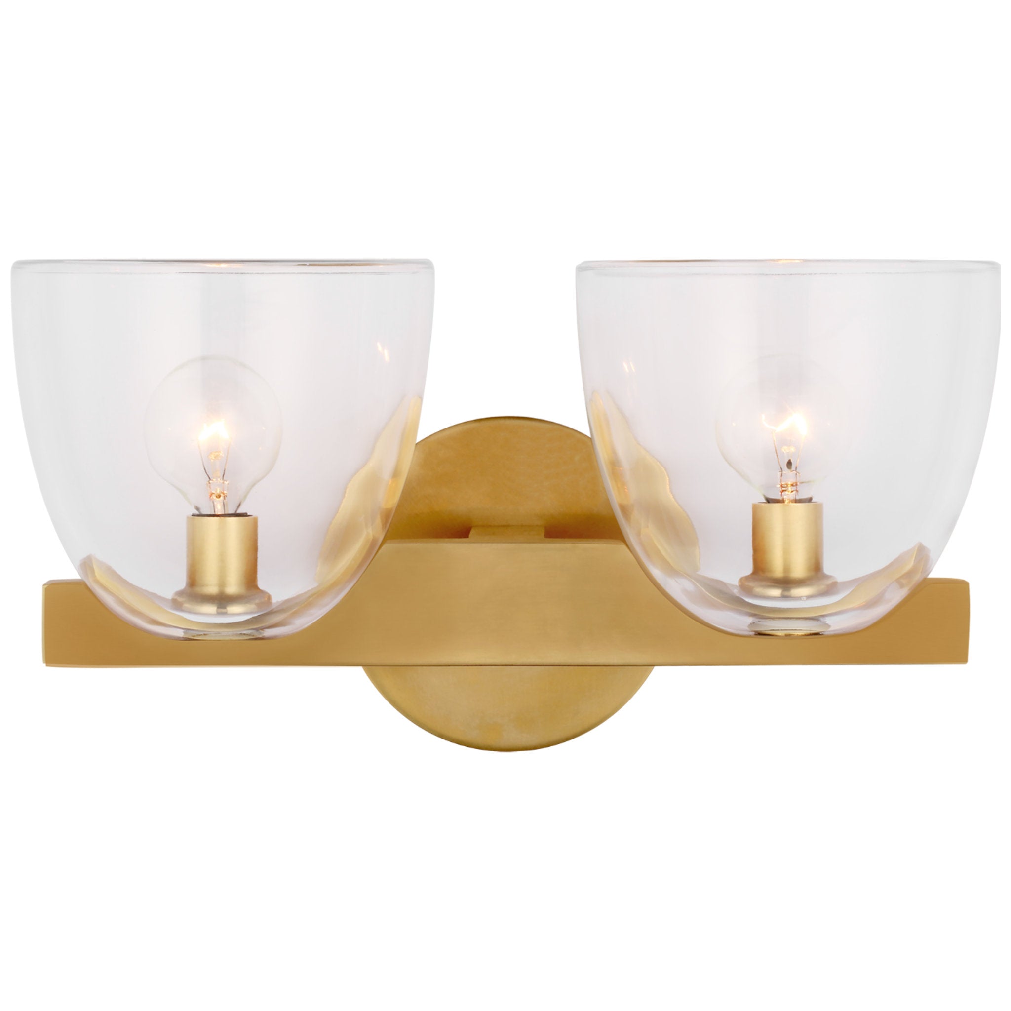 AERIN Carola 4 Light Bath Sconce in Hand Rubbed Antique Brass with Cle