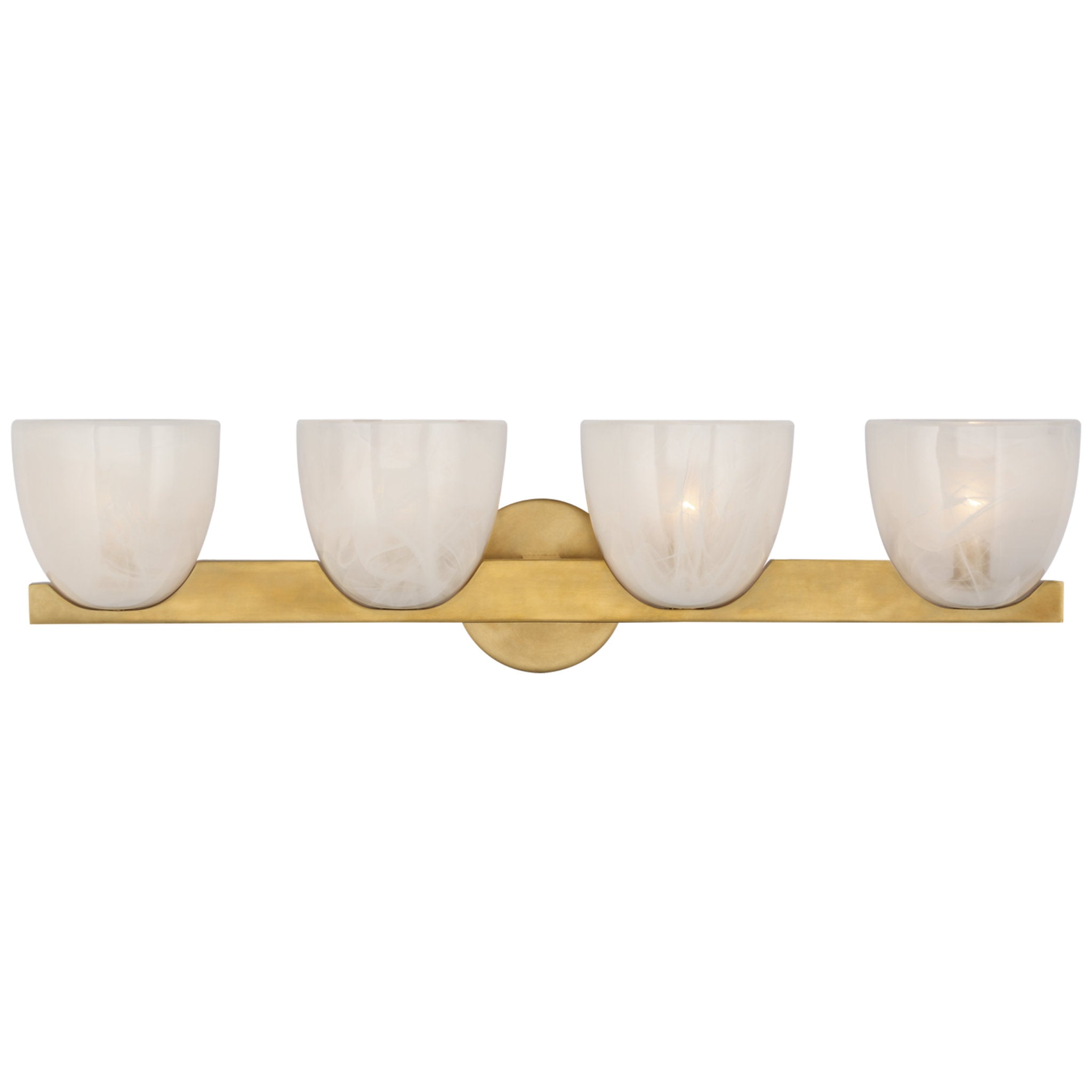 AERIN Carola 4 Light Bath Sconce in Hand Rubbed Antique Brass with Fro