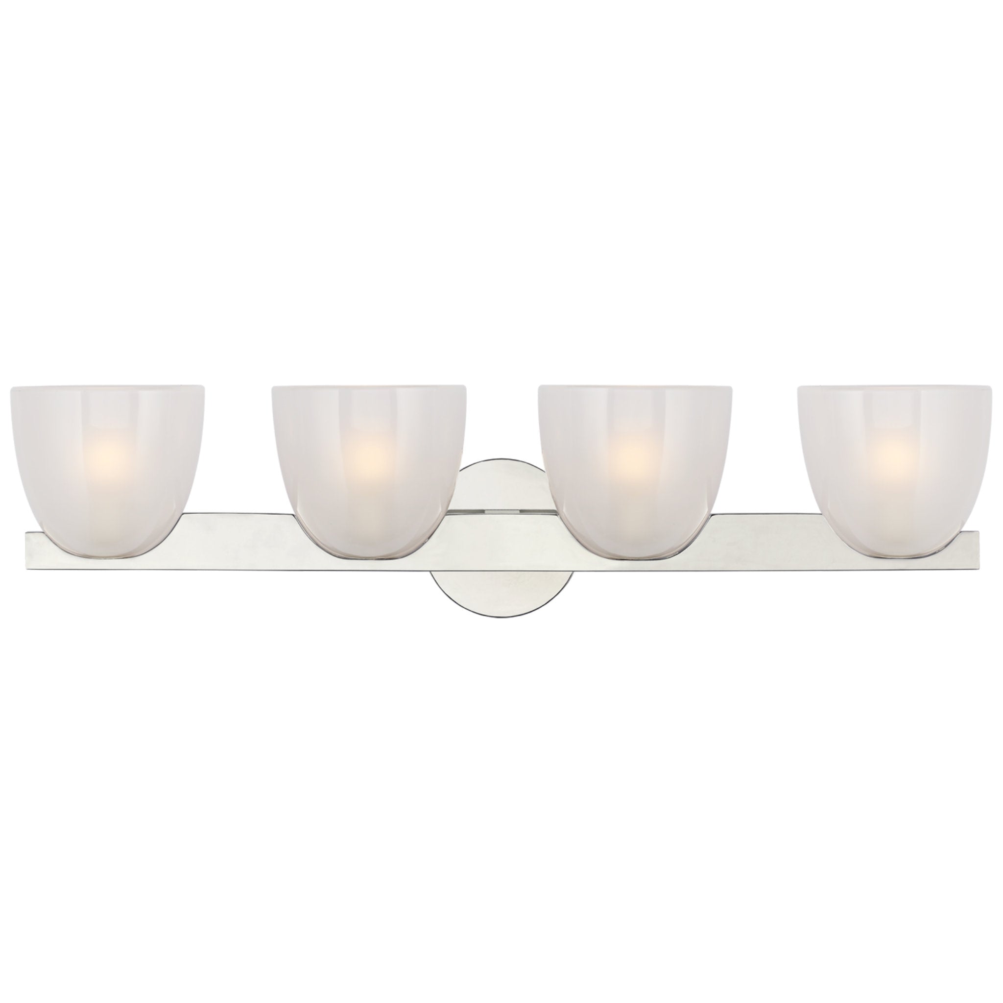 AERIN Carola 4 Light Bath Sconce in Polished Nickel with White Strie G