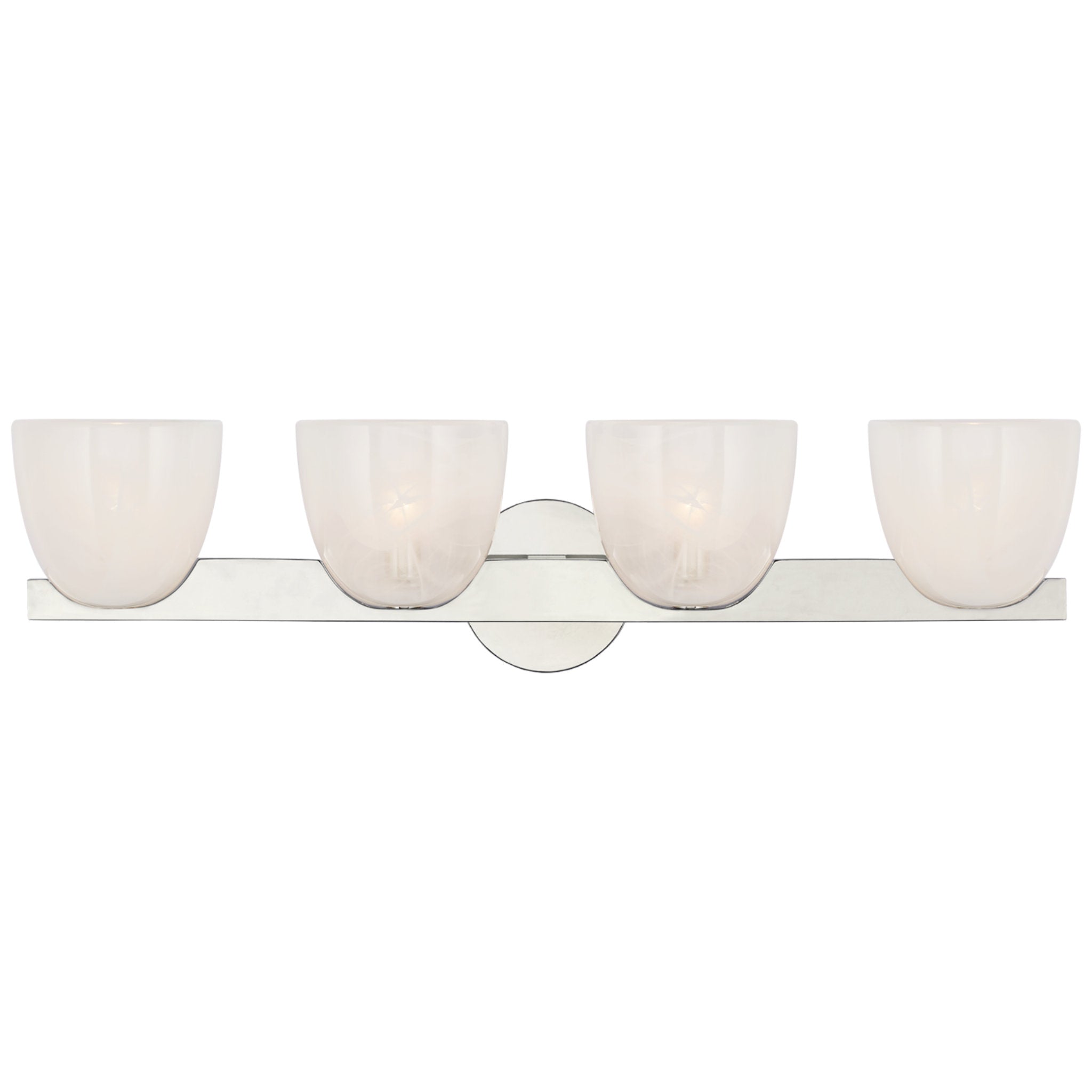 AERIN Carola 4 Light Bath Sconce in Polished Nickel with Frosted Glass