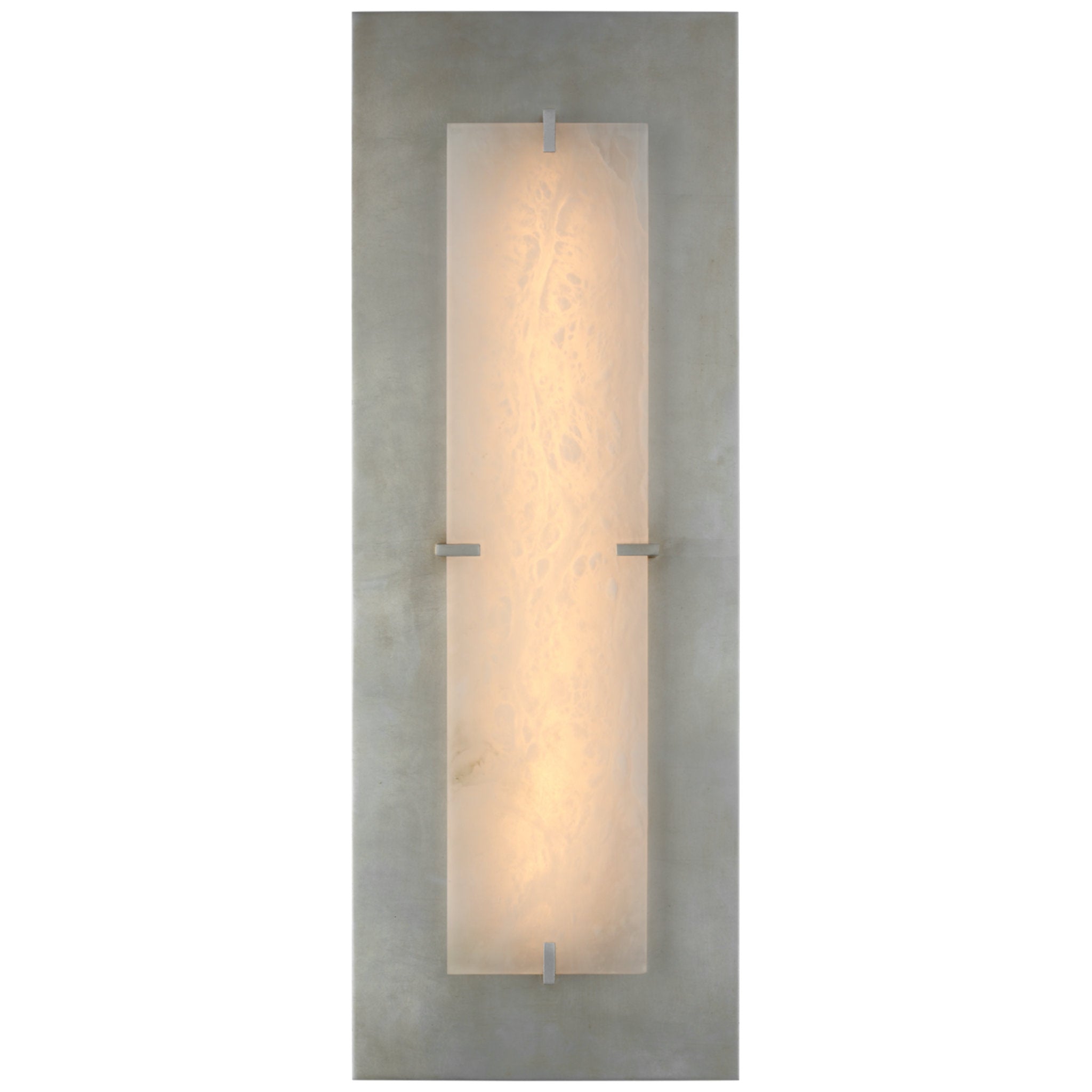 AERIN Claret Tail Sconce in Burnished Silver Leaf with Linen Shade