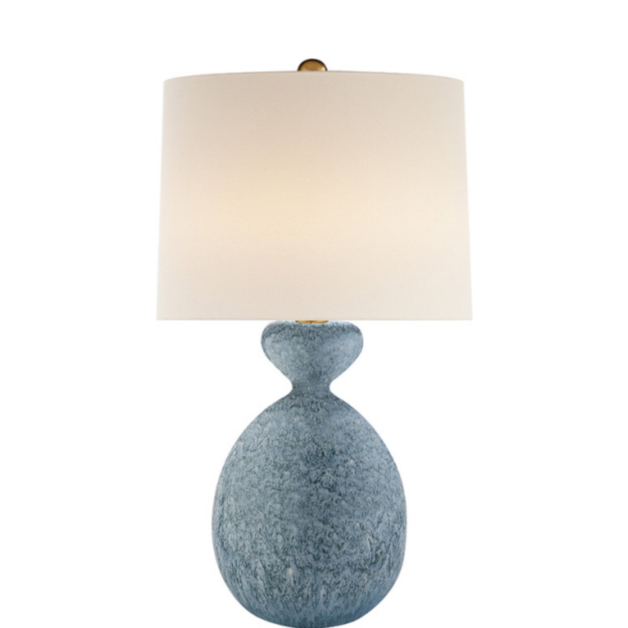 AERIN Culloden Table Lamp in Pebbled Aquamarine with Linen Shade