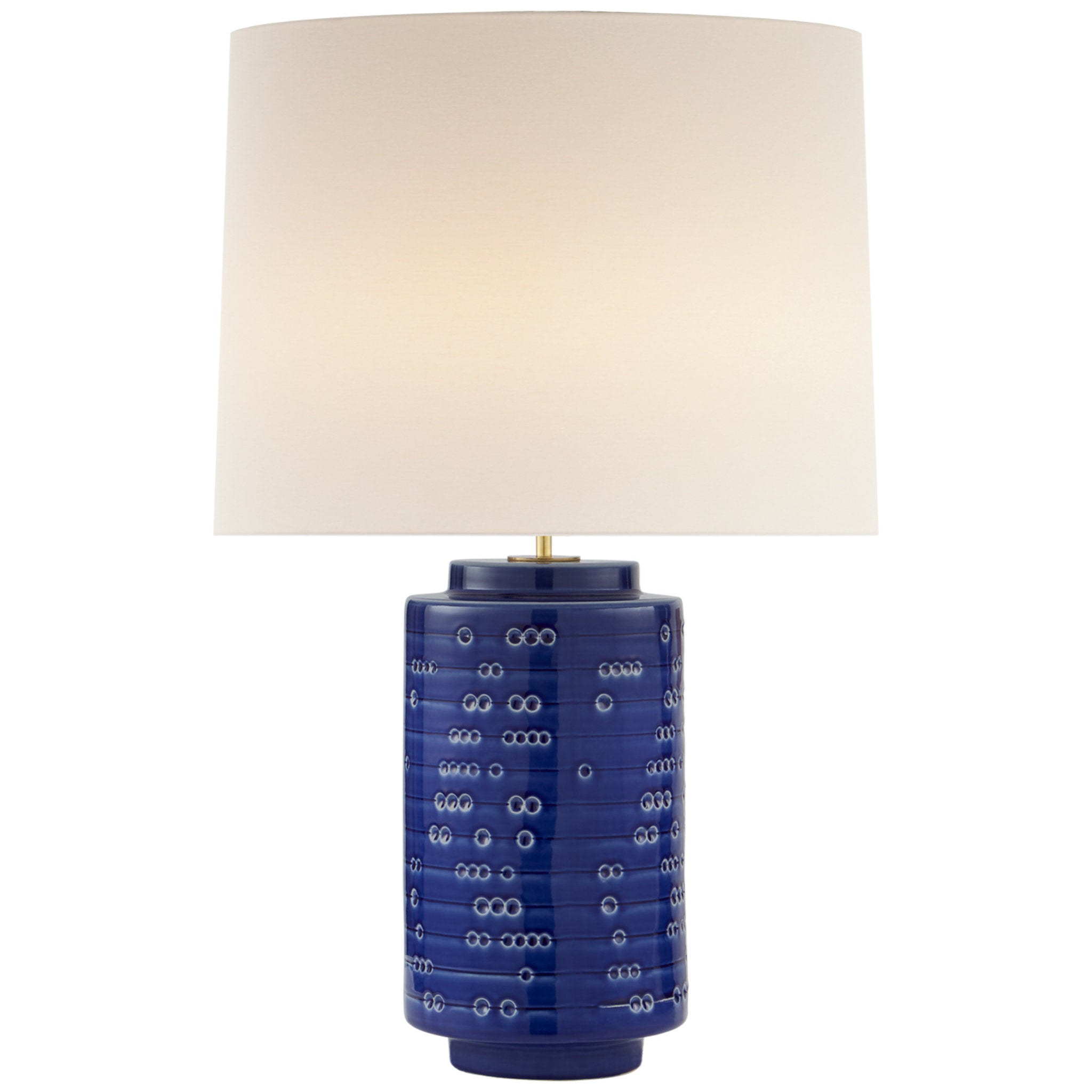 AERIN Culloden Table Lamp in Blue Lagoon with Linen Shade