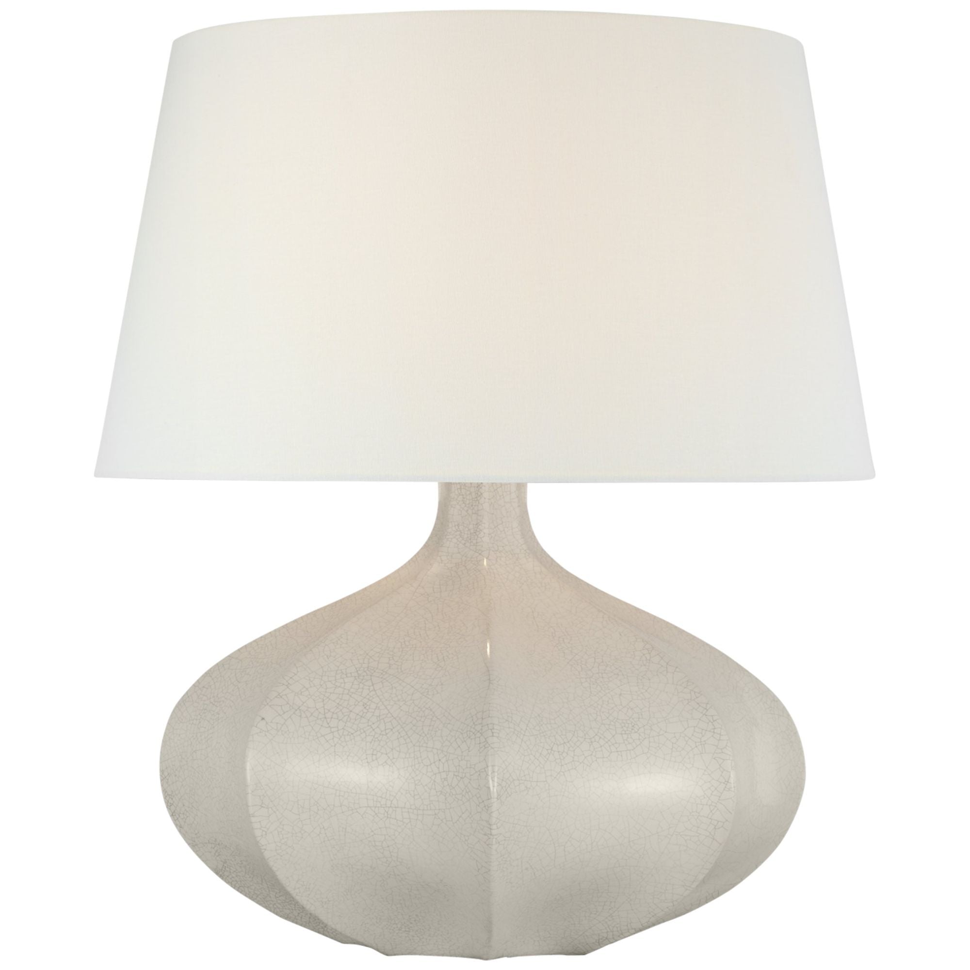 AERIN Culloden Table Lamp in Bone Craquelure with Linen Shade