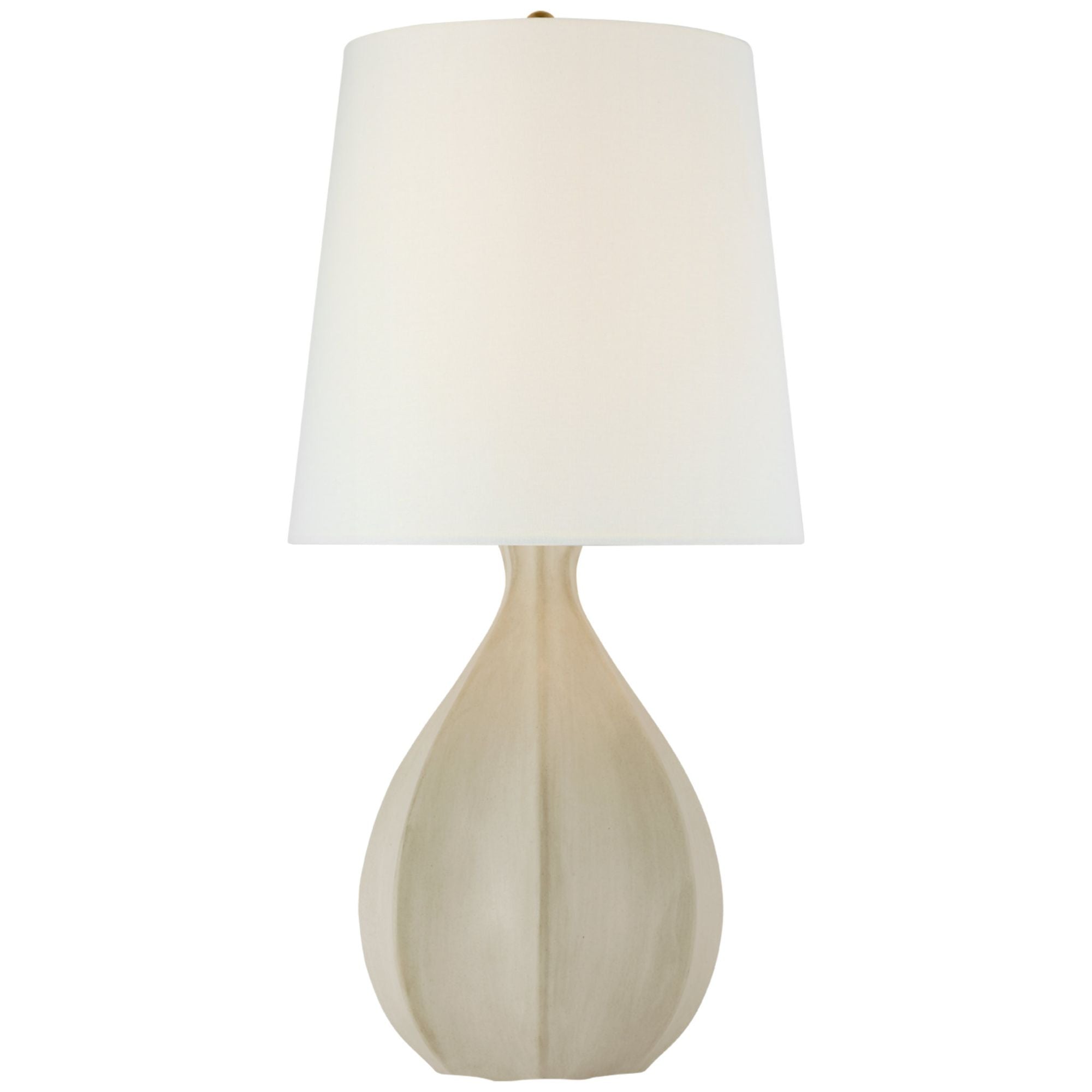 AERIN Rana Large Table Lamp in Bone Craquelure with Linen Shade