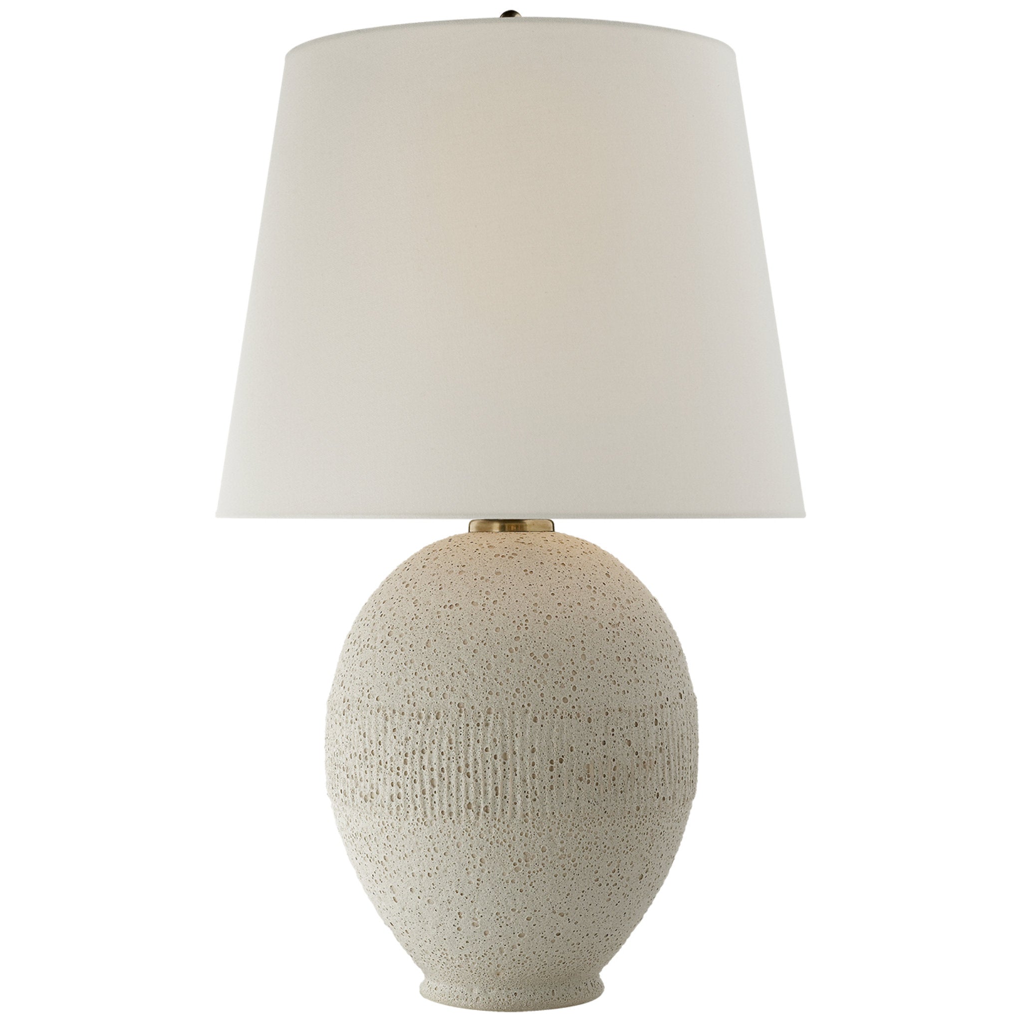 AERIN Olsen Table Lamp in Crystal and Hand-Rubbed Antique Brass with Linen  Shade