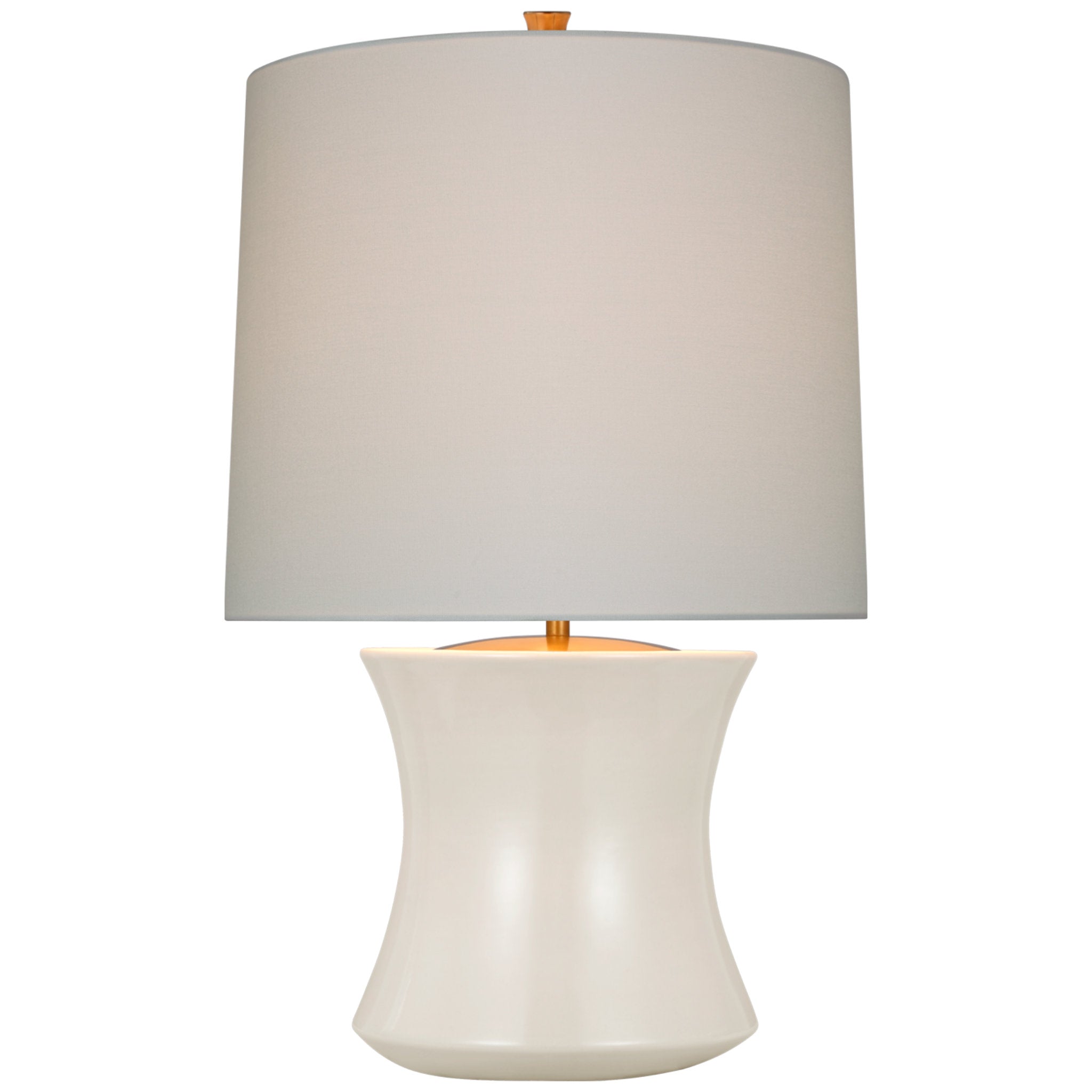 Champalimaud Fondant Small Table Lamp in Ivory and Soft Brass with Linen  Shade