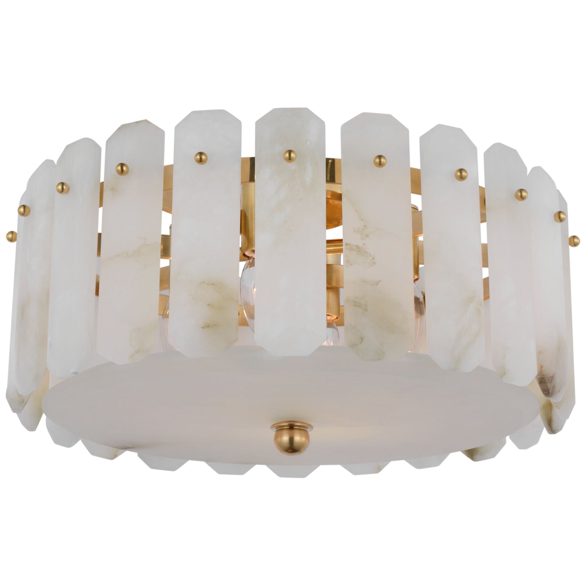 AERIN Bonnington Small Flush Mount in Hand Rubbed Antique Brass with A